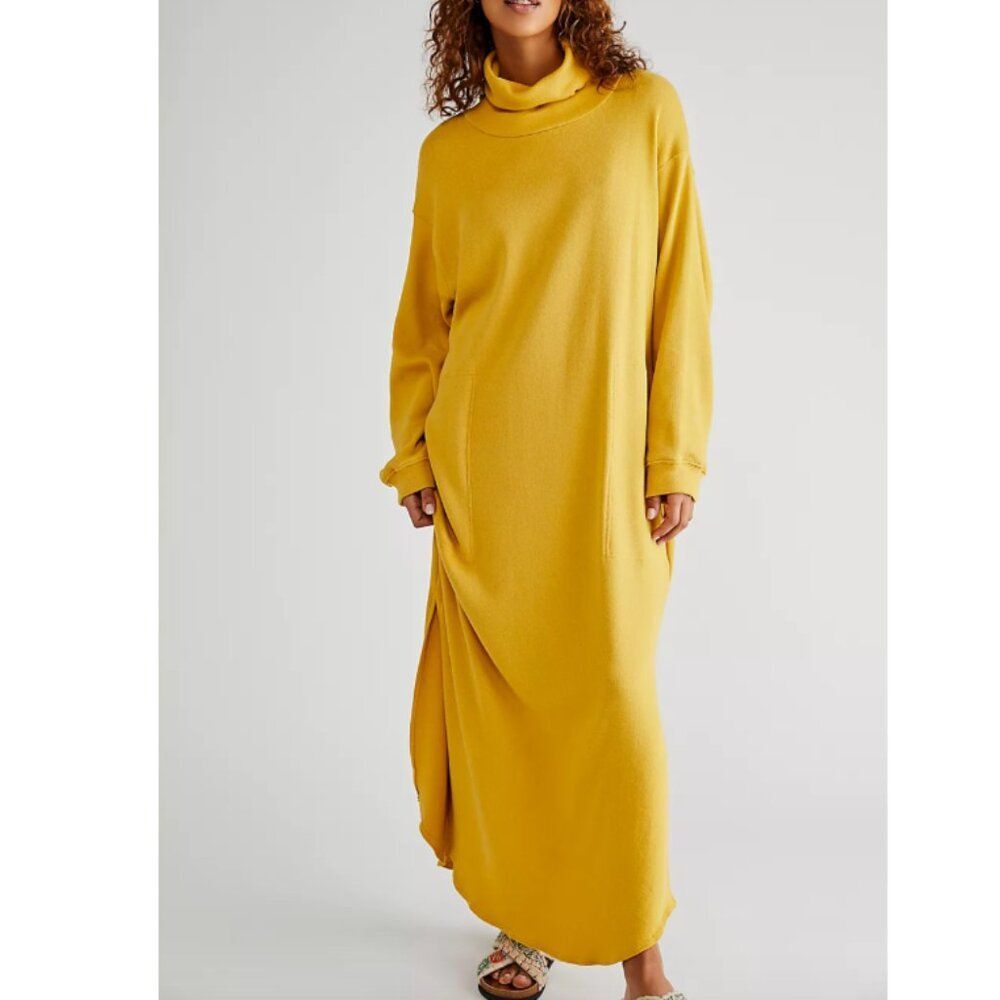 FP Beach Free People Georgie Midi Sweater Dress Women XS Oversized Lounge Boho